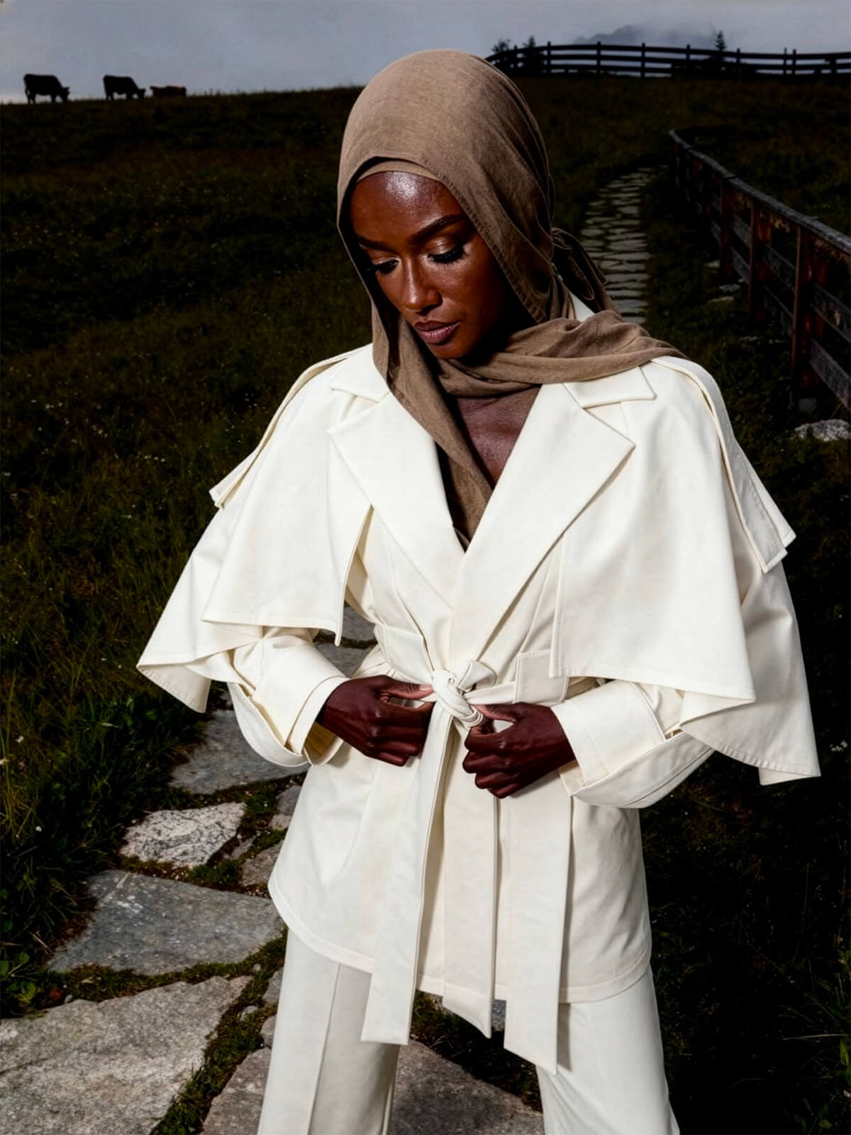 Cape Trench Jacket - Off White